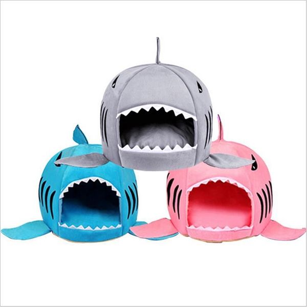 3 colori Pet morbida cuccia per cani di piccola taglia gatto cotone di alta qualità caldo squalo cucciolo gattino pieghevole tenda prodotti per animali S-L 201130