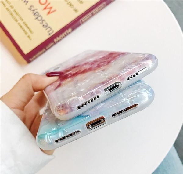 

shell texture red green marble phone case for iphone 11 pro xr x xs max soft coque for iphone se 2 2020 bbyxpy bdepack2001