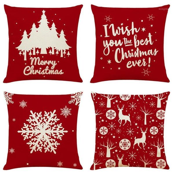 

pillow case christmas pattern sofa car throw cushion cover home decor 4pc1