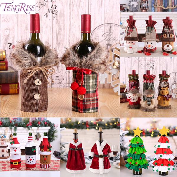 

wine bottle cover merry for home 2020 natal noel christmas table decor xmas gift happy new year 2021