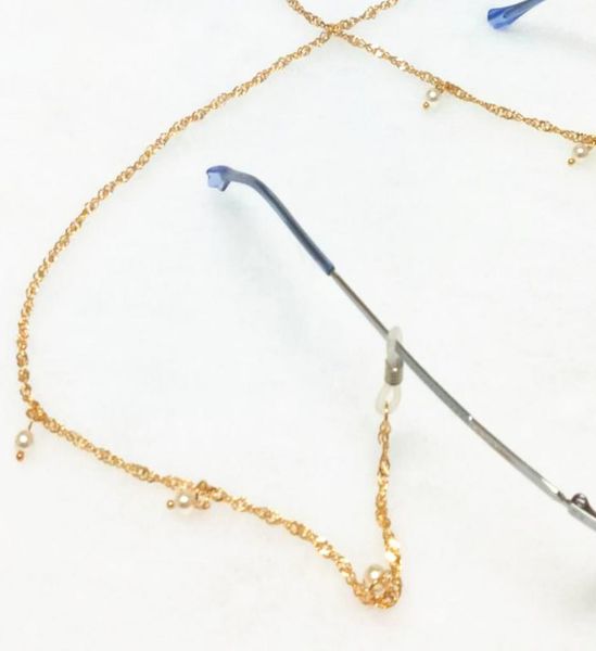

2020 chic gold color pearl beads charm glasses chain luxury simple sunglasses strap necklace jewelry h jllviv