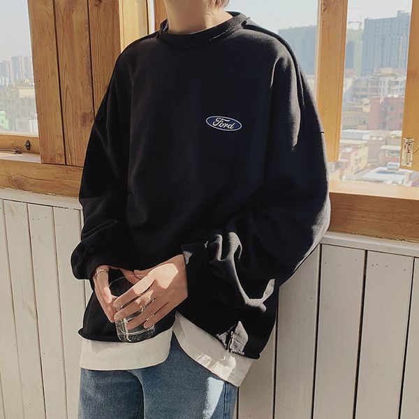 

2021 new privathinker men's casual oversize sweatshirts korean streetwear fashion hoodies woman hip hop pullovers man clothing ditm, Black