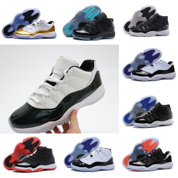 

new 11 11s low legend blue white concord 45 bred men basketballs shoes metallic gold xi women sports sneakers shoes size 36-47