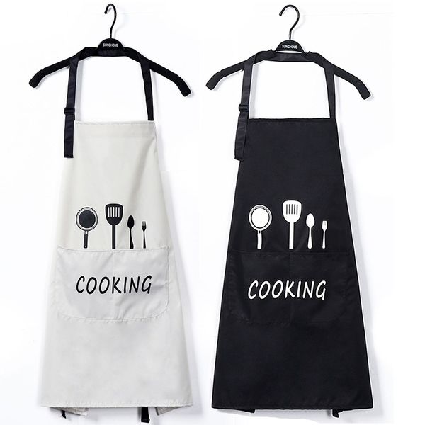 

multi fashion solid color big pocket family cook cooking home cleaning tools bib baking art apron 258