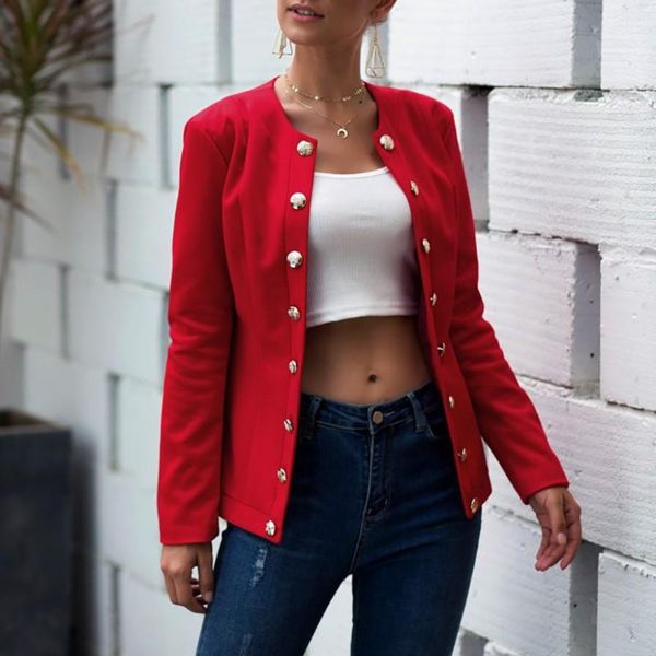 

autumn slim open stitch buttons coats fashion jacket women long sleeve jackets, Black;brown