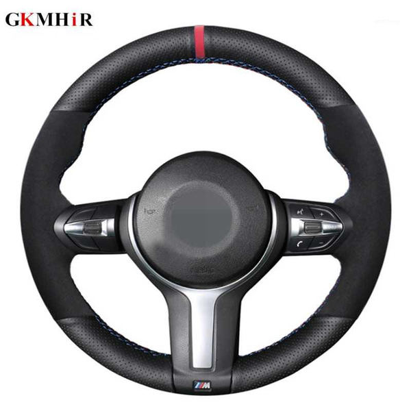 

black artificial leather suede steering wheel cover for m2 f87 f80 m3 f82 m4 m5 f12 m6 f13 f85 x5 m f86 x6 f33 f30 m sport1