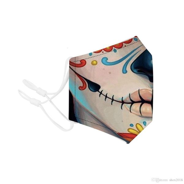 

factoryoazydesigner cotton fashion reusable masks skull flag face digital sports cosplay halloween mask du