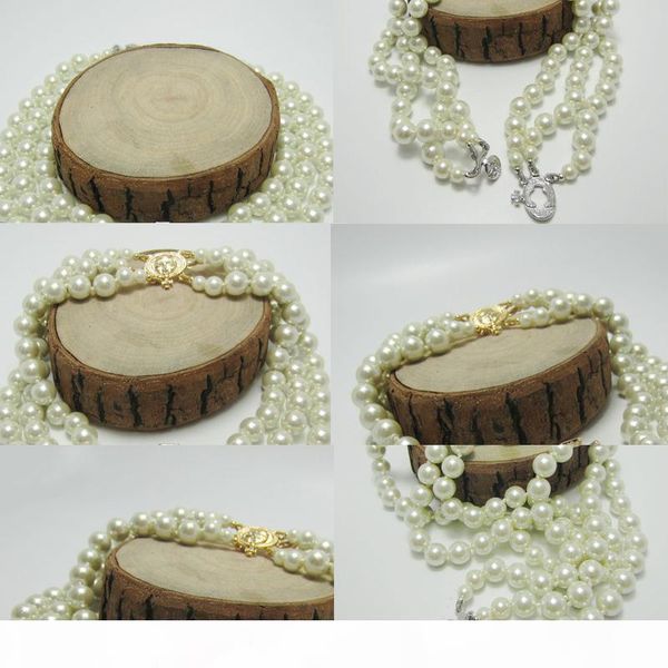 

new arrival 3 layers pearl orbit necklace women rhinestone satellite planet necklace for gift party high quality, Golden;silver