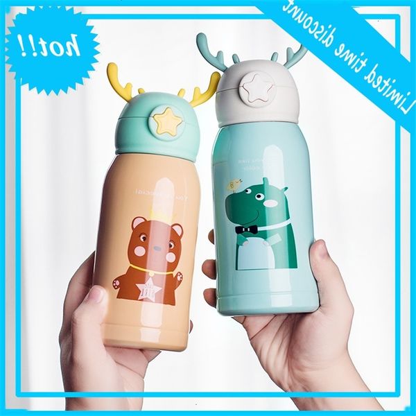 

antler children's thermos baby with straw dual purpose water primary school students can put schoolbag kindergarten cup