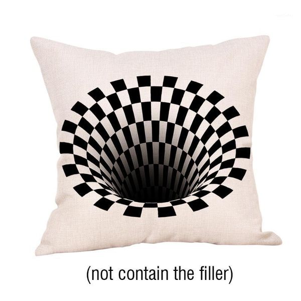 

cushion/decorative pillow cool visual living room dustproof car interior bedroom cushion case geometry pattern zipper throw cover flax home