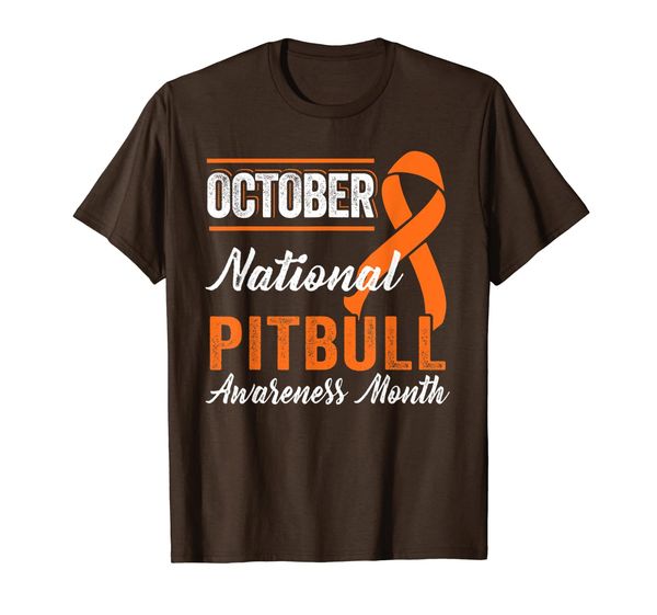 

october orange ribbon - pitbull awareness month t-shirt, White;black
