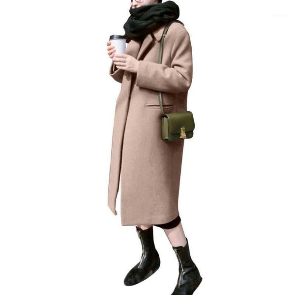 

womens winter solid color lapel collar thicken slim long trench coat warm outwear ladies down coats1, Black