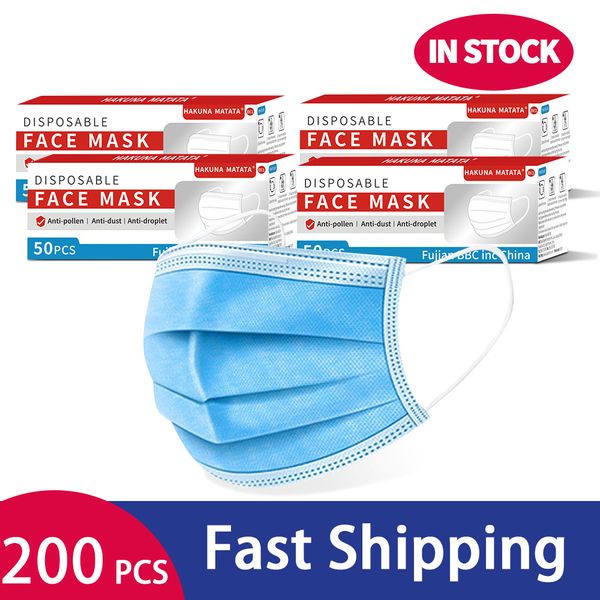 

layer 200pcs meltblown 3 mask disposable nonwoven ply filter mask mouth face mask filter safe breathable protective masks