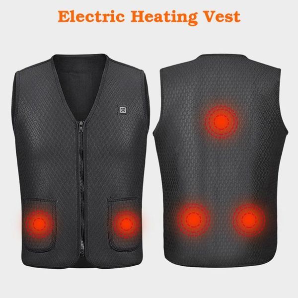 

men women electric heated vest heating waistcoat thermal warm outdoor vest for climbing hunting skiing winter usb heater1, Gray;blue