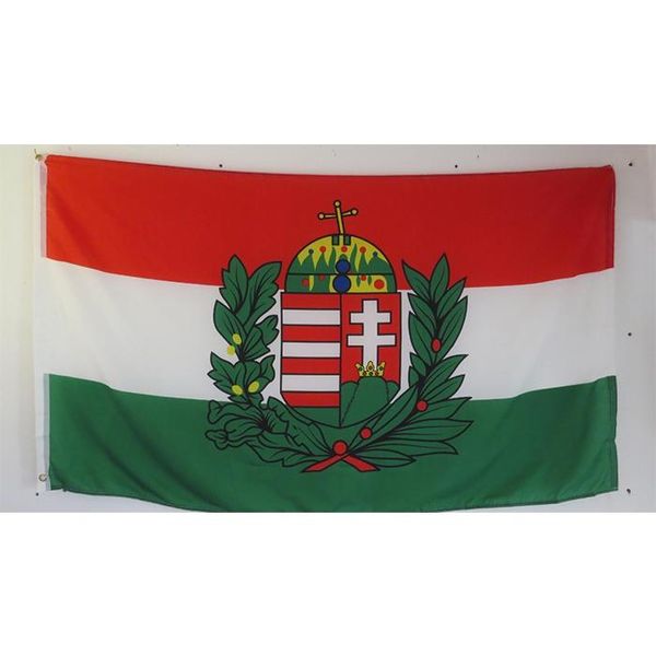 Ungarn Mit Waffen Flagge Fliegende Dekoration 3x5 FT Banner 90x150cm Festival Party Geschenk 100D Polyester Gedruckt Heißer verkauf
