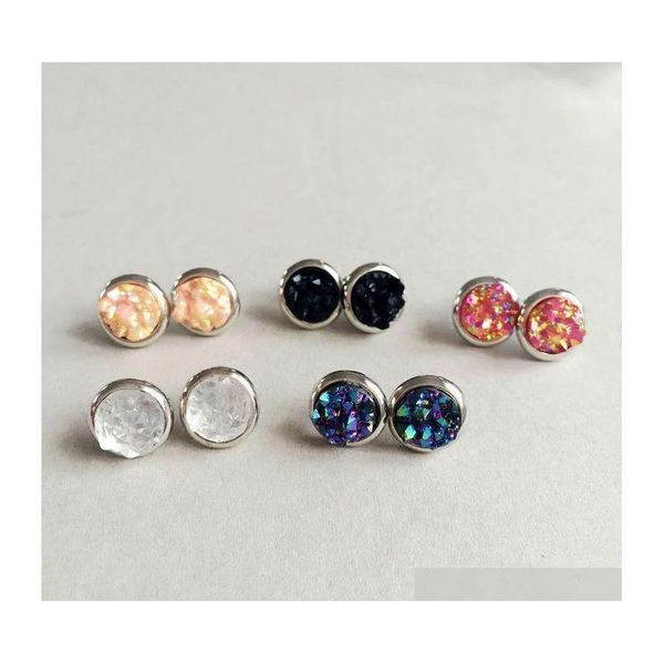 

shipping simple round sweet earring stud, fashion glitter quaz cute earring stud, wholesale elegant earring tbfb4, Golden;silver