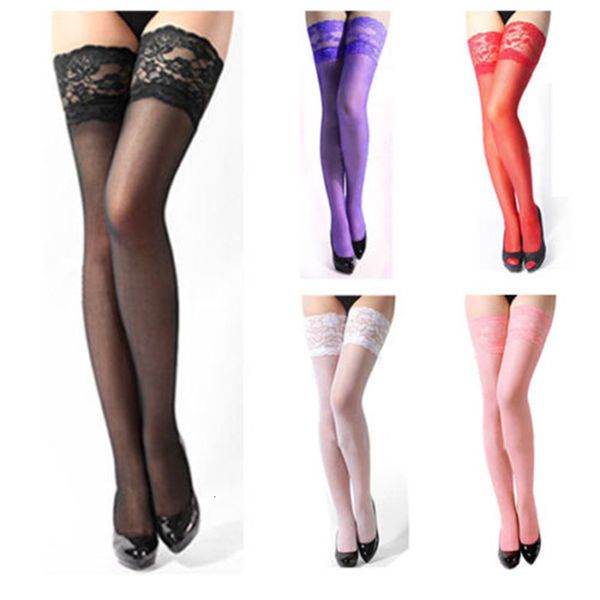

new lingerie women lady lace anti slip stay up thigh high nightclubs stockings, Black;white
