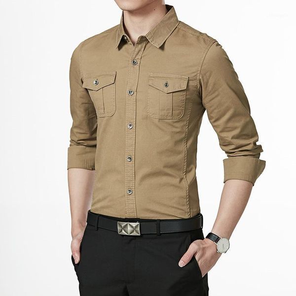 

khaki shirt casual slim fit jacket blue shirts cotton business long sleeve vintage streetwear shirts for men1, White;black