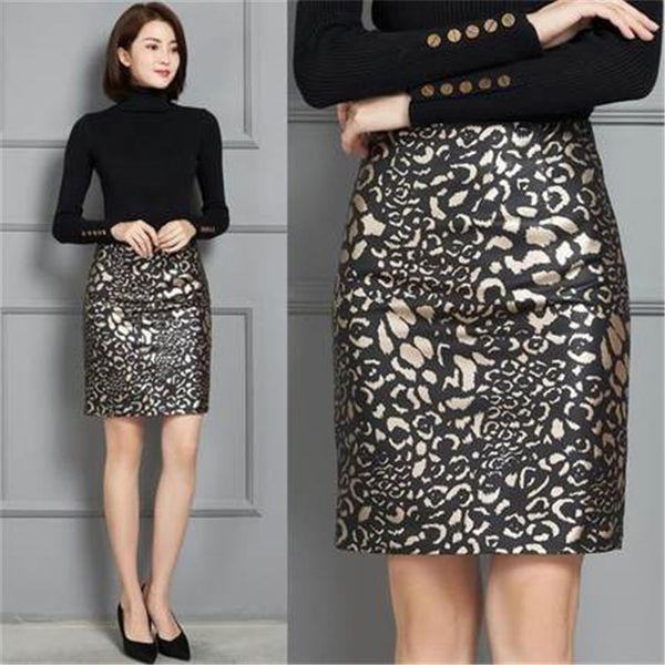 

2021 new fashion genuine real sheep leather skirt k19, Black