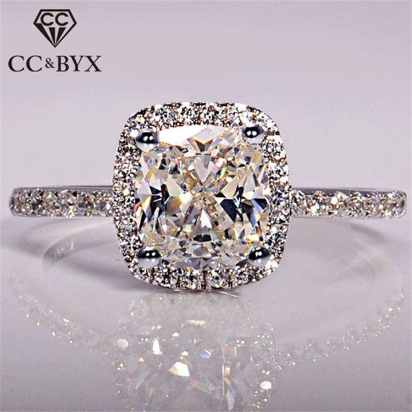 

rings for women bridal wedding trendy jewelry engagement ring white gold color, Silver