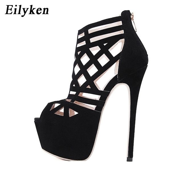 

eilyken summer women sandals pumps party shoes platform wedding stiletto heels open toe high heels dress black 220308