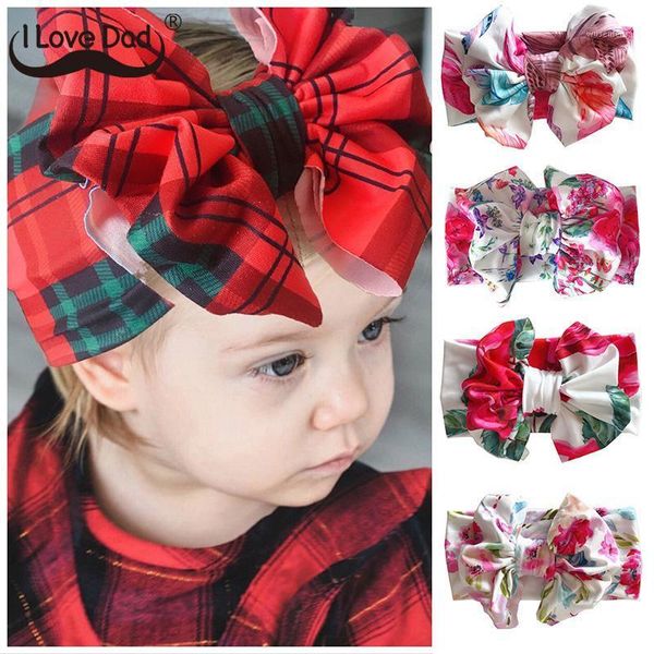 

hair accessories big bows baby girl headband lattice flower printed kids turban soft born headbands bands for girls accessories1, Slivery;white