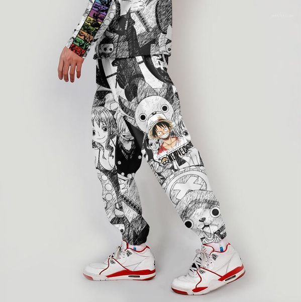 

jogger men streetwear spring autumn sweatpants harajuku pant fashion broadcloth straight roronoa zoro casual loose mid flat1, Black