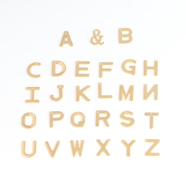 

charms 20pcs stainless steel a-z letter gold alphabet charm pendants for bracelet necklace earring crafts making accessories, Bronze;silver