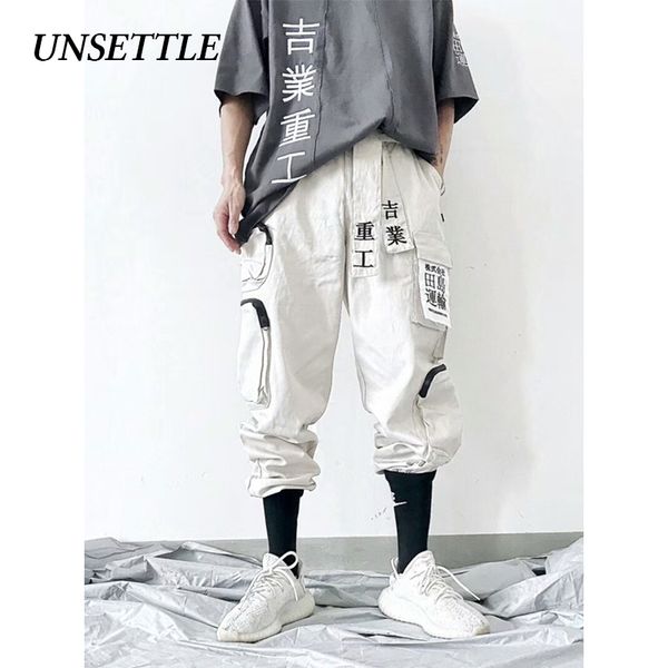 

unsettle japan 2019 hip hop joggers men/women harem pants multi-pocket sweatpants streetwear casual mens cargo pants c1011, Black