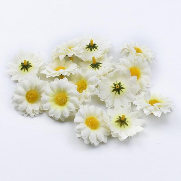 

10 30 5см мини дейзи голова рождественские украшения для дома diy подарки коробка silk подсолнечники искусственные растения декоративные цве