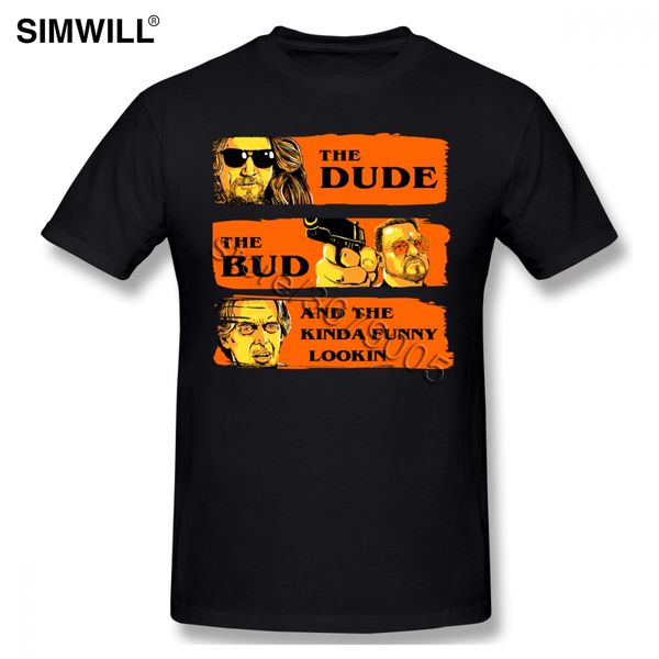 

fashion the big lebowski men's custom printed the dude the bud short sleeved round neck sport hooded sweatshirt hoodie men t shirt