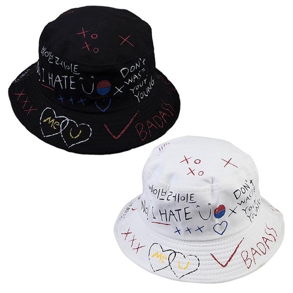 

wide brim hats casual fashion wild visor street personality graffiti hat, Blue;gray