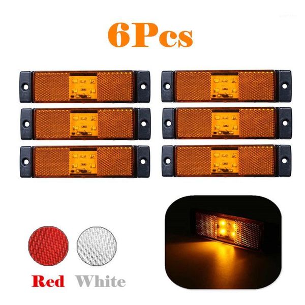 

6pcs 12v 24v 4 led side marker lights car external warning indicator clearance tail light position lamp trailer truck van lorry1