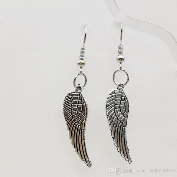 

20pairs angel wing мотаться серьги тибетский серебряный 1,2x0,4" hot, Silver