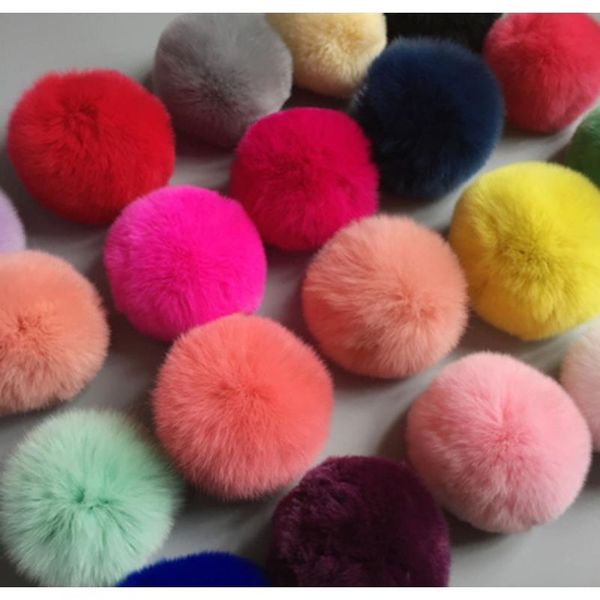

original factory keyhains accessory real rabbit fur ball pom pom plush bag car pendant key chain eh642 f sqciqu, Slivery;golden