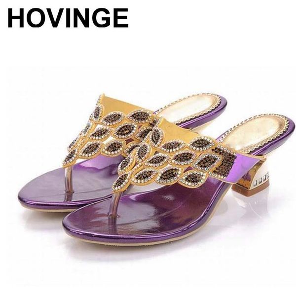 

dress shoes hovinge fashion summer rhinestone sandals female crystal slippers flip flops women party wedding casual, Black