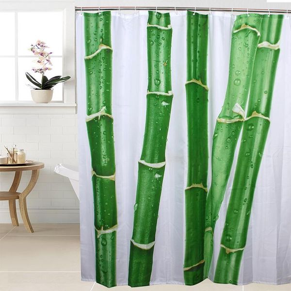 

happy tree polyester chinese bamboo green waterproof shower curtain thicken fabric bathroom curtain size 180x180cm 180x200cm