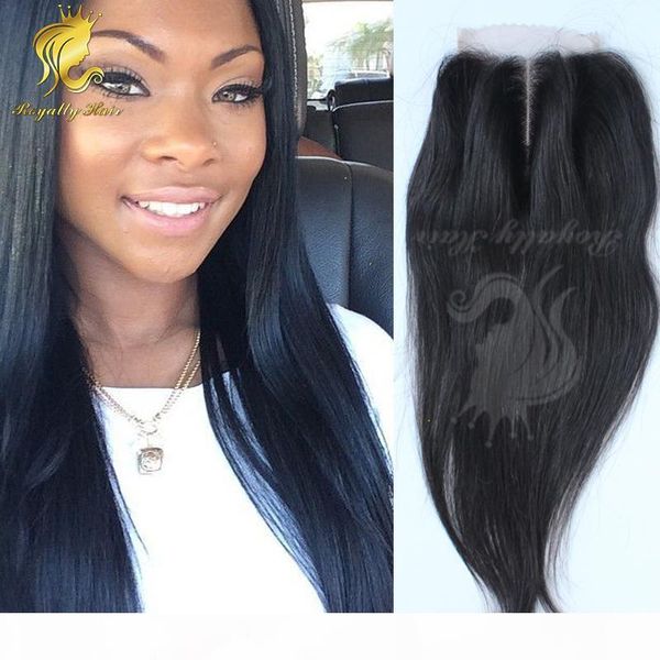 

human malaysian lace closure straight human hair closure 3.5x4 middle three part lace closure, Black;brown