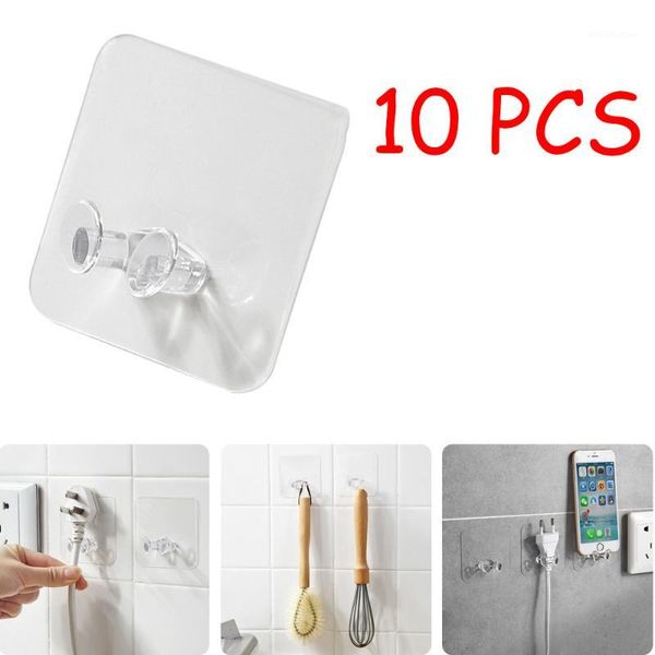 

hooks & rails 10pc wall storage hook power plug socket holder adhesive hanger home office1