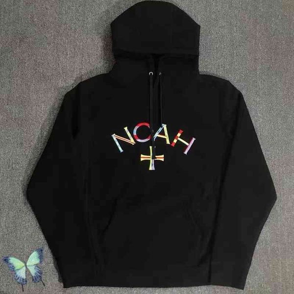 

men's women's embroidery color letters cross core noah hoodies sweatshirts, Black