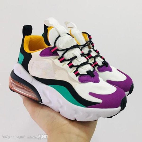 

designer 27s 2019 react kids basketball children shoes wolf grey sport sneakers for boy girl toddler chaussures pour enfant gx4f wftw, Black