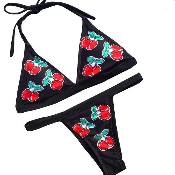 

women push-up padded bra beach bikini set floral print swimwear camisole swimsuit1, White;black