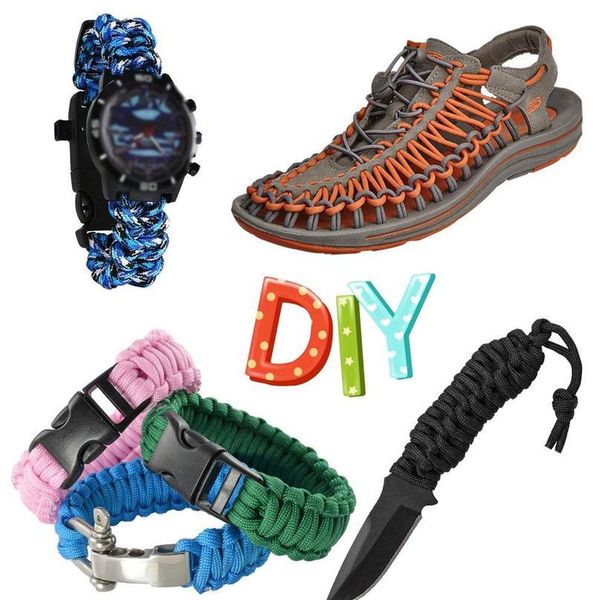 

30.5m 100ft diy paracord cord parachute lanyard with 7 core strand rope dia 4mm for camping hiking outdoor home soli jllaoy