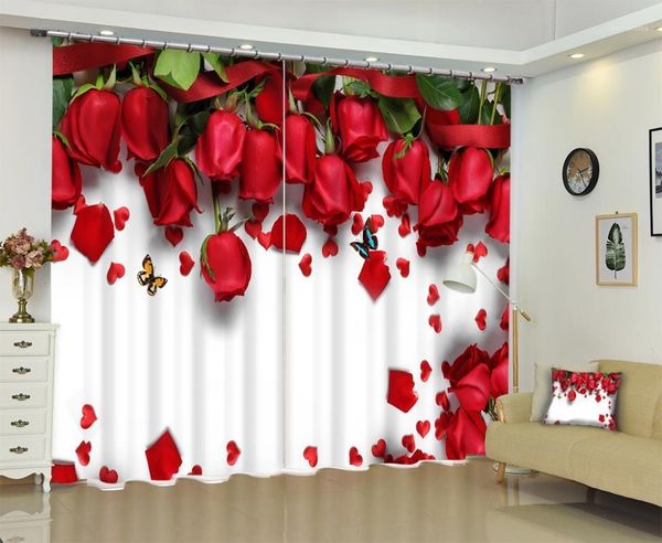 

babson red rose 3d digital printing curtain diy curtain advanced customized p1