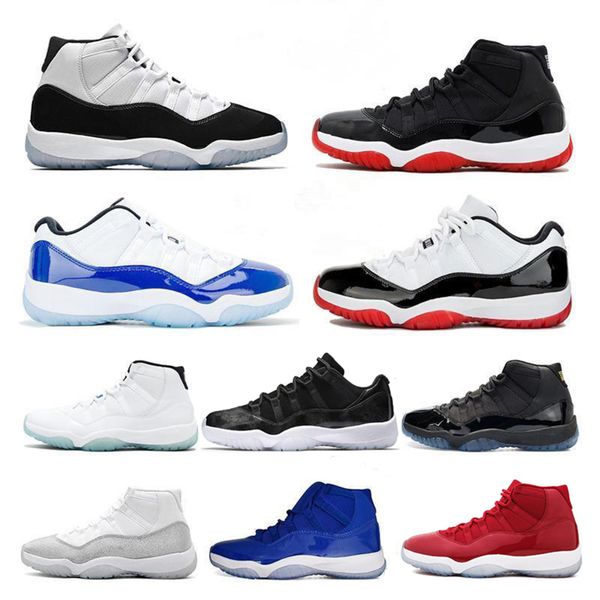 

new low wmns concord 11 mens womens basketball shoes 11s xi bred high jumpman 23 space jam cap and gown trainers sneakers, White;red