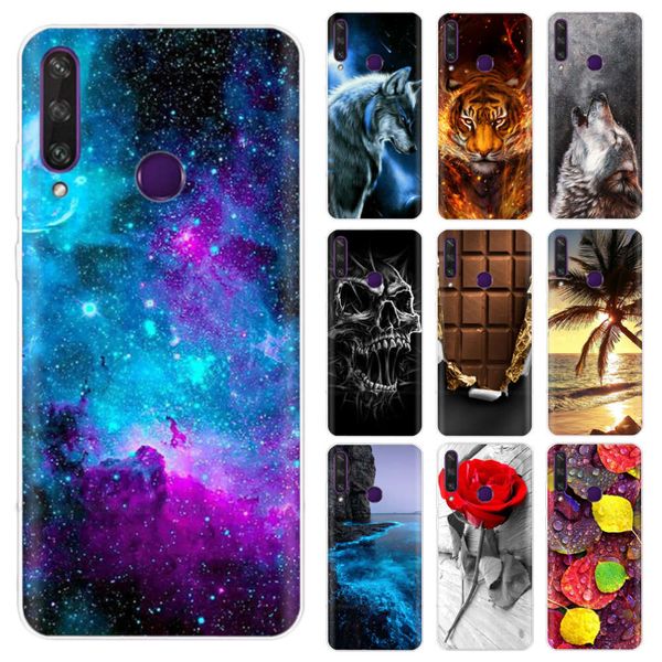 

silicone soft shell protector funda for huawei y6p y6 p 6.3" phone case cute cartoon tpu coque bumper