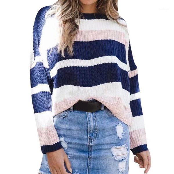 

heflashor women striped sweaters women winter 2018 jumpers knitted clothes fashion striped oversized pullover female, White;black