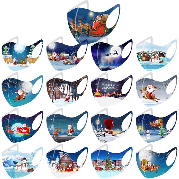 

новогоднее украшение дизайнер лицо маски сант elk дома лед шелк печатных cosply маска для лица мужчины женщины взрослых пылезащитных матовос