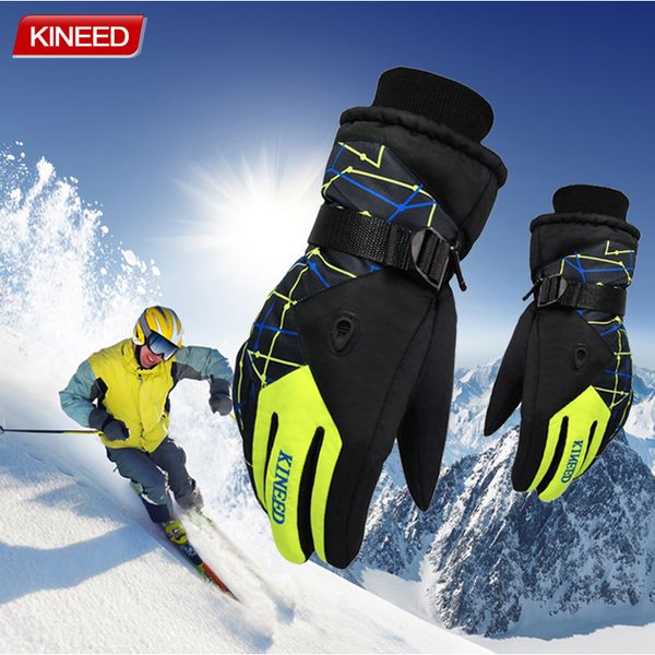 

winter warm snowboard ski gloves men women mountain skiing snowmobile waterproof snow motorcycle gloves windproof guanti moto 201021, Blue;gray