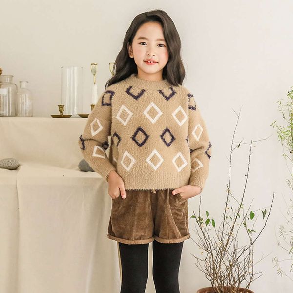 

girls' spring sweater korean version middle school long sve children's t-shirt autumn winter 2020, Blue